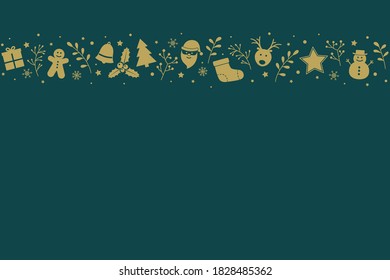 Empty Christmas card. Concept of background with Xmas ornaments. Vector