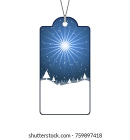 Empty christmas label isolated on white background, Vector illustration