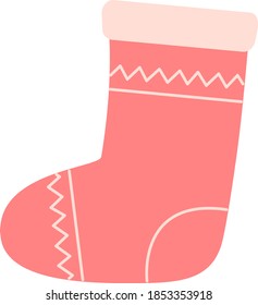 Leere Weihnachtssocke für Geschenke. Vektorgrafik