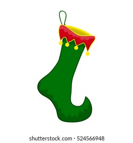 Empty Christmas Sock Icon Symbol Design. Vector Christmas illustration isolated on white background.