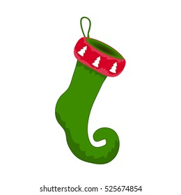 Empty Christmas Sock Icon Symbol Design. Vector illustration for Christmas, new year, decoration, winter holiday