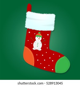 Empty Christmas Stocking Isolated On Green Stock Vector (Royalty Free ...