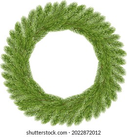 empty christmas wreath with pine branches