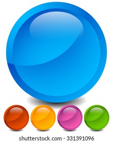 Empty circle design elements, icon, button backgrounds. 4 colors included.