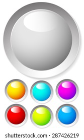 Empty circle design elements in many colors. vector eps 10