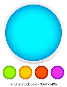 Empty circle element, badge in more colors on white