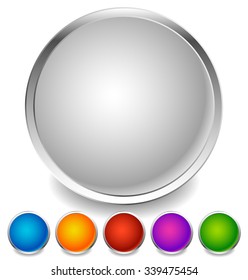 Empty circle element, badge in more colors on white