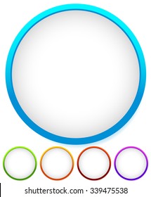 Empty circle element, badge in more colors on white