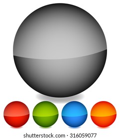 Empty circle icons, buttons. Circles with blank space. Vector circles.