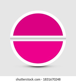 Empty Circle Paper Pink Label Vector Design