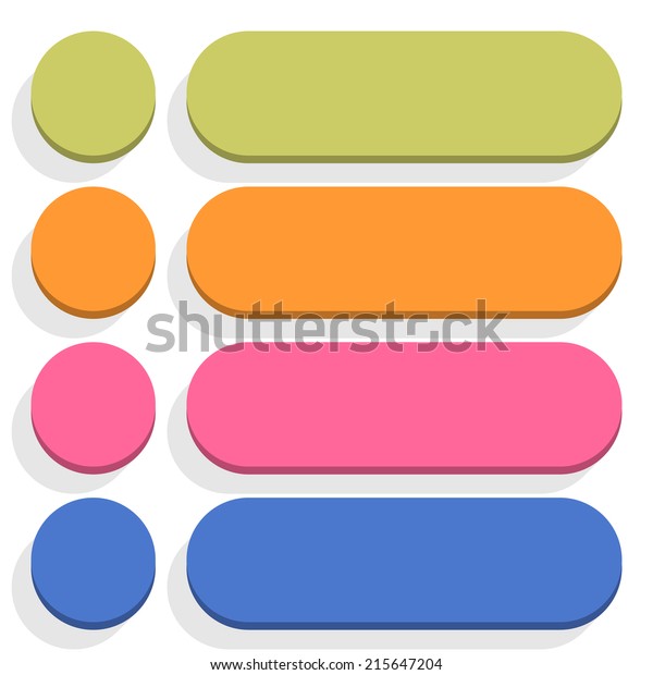 Empty Circle Rounded Rectangle Icon Long Stock Vector (Royalty Free ...