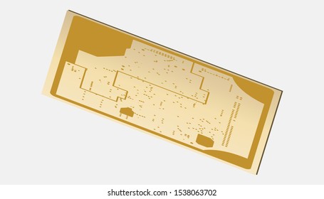 Empty circuit board. Board Bottom View. eps10