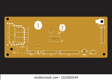 Empty circuit board. Board Top View. eps10