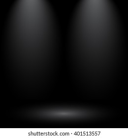 Empty Circular Dark Grey gradient with Black solid vignette lighting Studio wall and background well use as backdrop. Background empty room with space for your text and picture. Vector Illustration