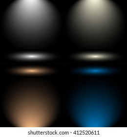 Empty Circular Dark Grey gradient with Black solid vignette lighting Studio wall and background well use as backdrop. Background empty room with space for your text and picture. Vector Illustration