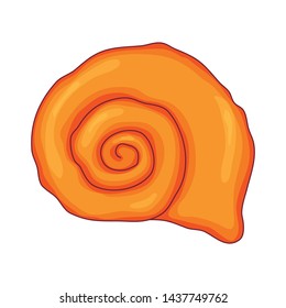 An Empty Circular Striped Brown Shell Of A Snail Or Mollusk Vector Color Drawing Or Illustration - Vector.