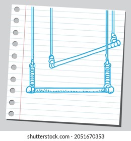 Empty circus trapeze. Sketch style illustration.