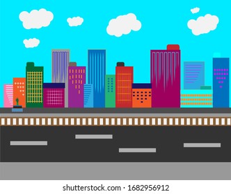ilustraciones vacías de la ciudad, Camino en la ciudad, Planta superficial vacía, Calle vacía de la ciudad y Carretera