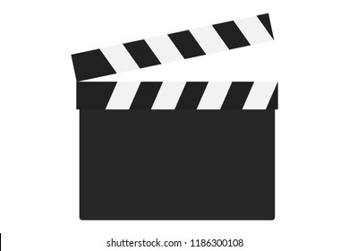 Empty clapperboard on white background.