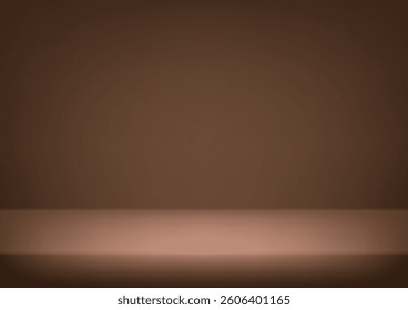 Empty classic brown studio room background. Space for selling products on the website. Vector illustration.