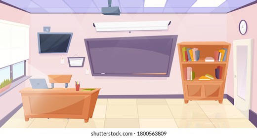 Empty Classroom Chalkboard Education Concept Illustration Stock Vector ...