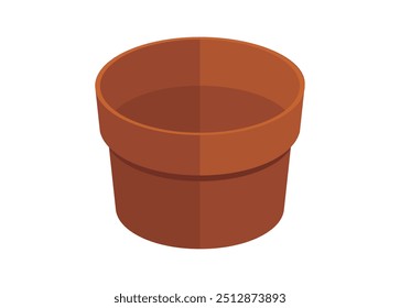 Empty clay pot. Simple flat illustration.