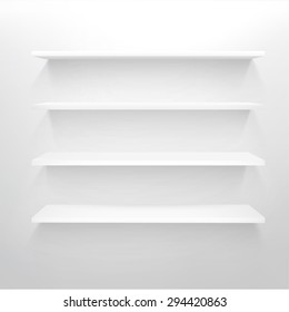 Empty Clean White Shelf  For Your Magazine Eps10 Vector Illustration Element Adjustable And Scalable Eps10 Illustration  