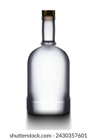 Empty Clear Liquor Bottle Isolated On White Background. EPS10 Vector