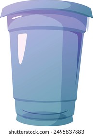 Empty clear plastic disposable cup with lid for cold beverage -soda, ice tea or coffee, cocktail, milkshake, juice. Realistic packaging mockup template. Front view. Vector illustration