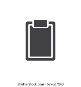 Empty clipboard icon vector, filled flat sign, solid pictogram isolated on white. Symbol, logo illustration. Pixel perfect