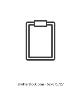 Empty clipboard line icon, outline vector sign, linear style pictogram isolated on white. Symbol, logo illustration. Editable stroke. Pixel perfect