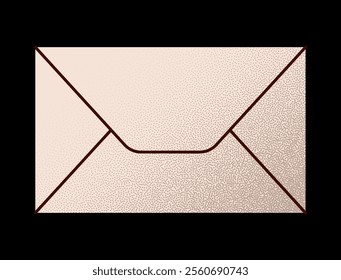 empty closed envelope Valentines day minimal love letter vector illustration..