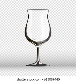 Empty cocktail drinking glass isolated on transparent. Vector illustration