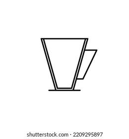 empty coffee cup icon on white background. simple, line, silhouette and clean style. black and white. suitable for symbol, sign, icon or logo