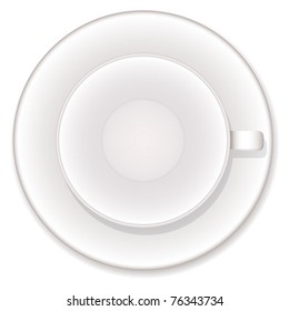 Empty coffee cup on white background. Vector illustration.