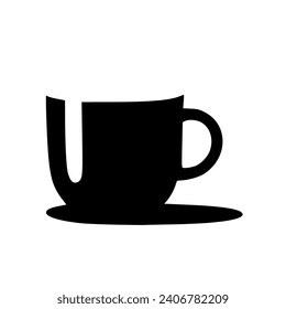 Empty coffee cup vector Illustration with shadow isolated on white background