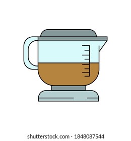 Icono vacío de la cafetera en fondo blanco. Ilustración vectorial.
