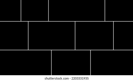 Empty collage for 11 pictures. Vector photo frame for memory.