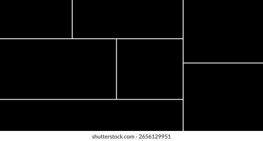 Empty collage for 7 pictures. Vector photo frame for memory.