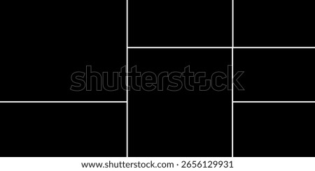 Empty collage for 7 pictures. Vector photo frame for memory.