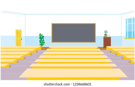Empty college class. Vector illustration