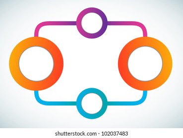 Empty color circle marketing flowchart vector illustration