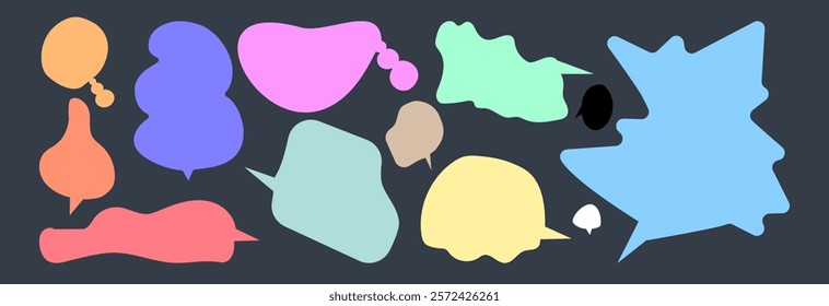 Empty colored bubbles for text. Tip, speech bubble.