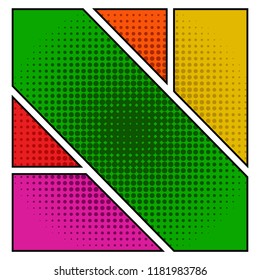 Empty colored comic page. Vector illustration design