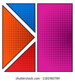 Empty colored comic page. Vector illustration design