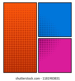 Empty colored comic page. Vector illustration design