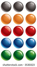 Empty colored glossy buttons