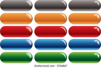 Empty colored glossy buttons bars