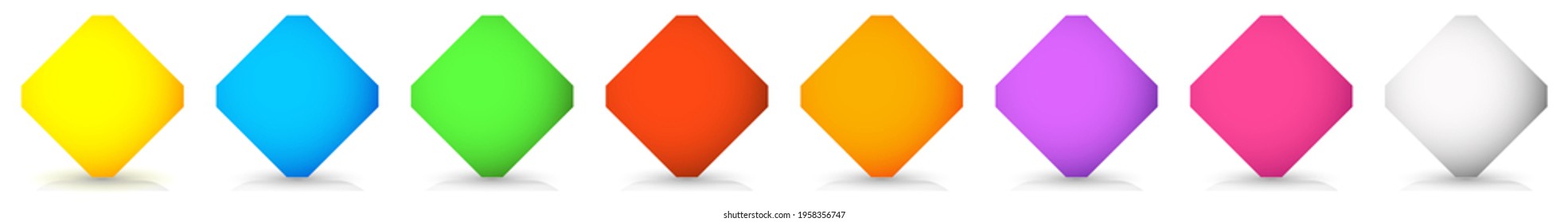 Empty colorful  button, banner shapes