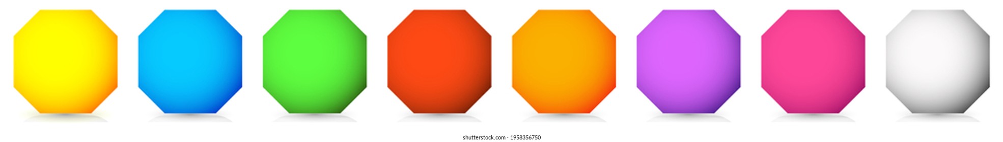 Empty colorful  button, banner shapes